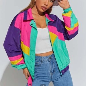 Color Block Jacket 💗💜💚💛